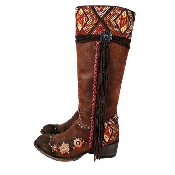 Old Gringo Double D Ranch Dream Weaver Suede Leather Western Boot Womens Size 10 - Picture 3 of 16